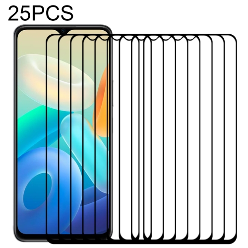

25 PCS Full Glue Cover Screen Protector Tempered Glass Film For vivo Y76s