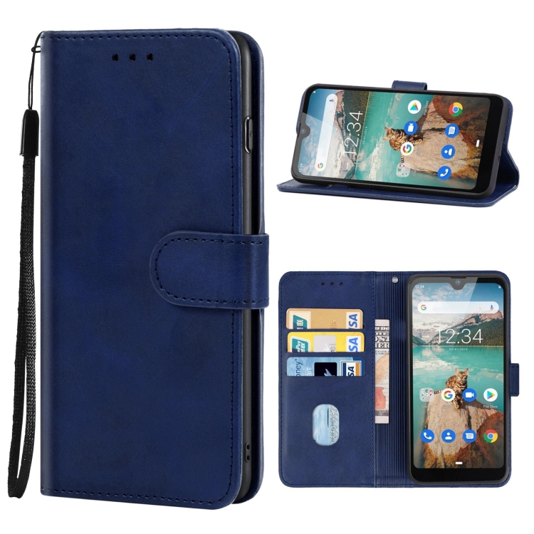 

Leather Phone Case For Cubot R19(Blue)
