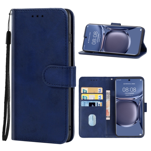 

Leather Phone Case For Huawei P50 Pro(Blue)