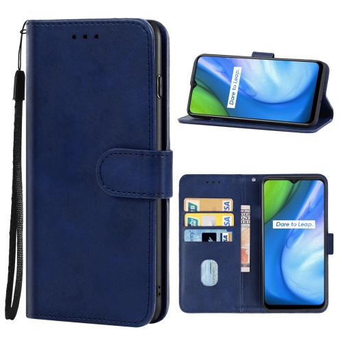 

Leather Phone Case For OPPO Realme V3 / Realme Q2i(Blue)