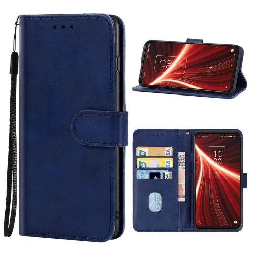 

Leather Phone Case For TCL 10 5G UW(Blue)