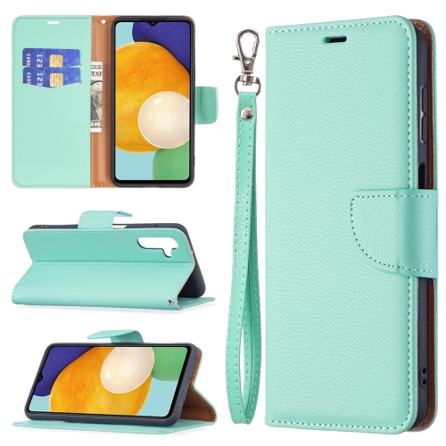 

For Samsung Galaxy A13 5G Litchi Texture Pure Color Horizontal Flip Leather Phone Case with Holder & Card Slots & Wallet & Lanyard(Green)
