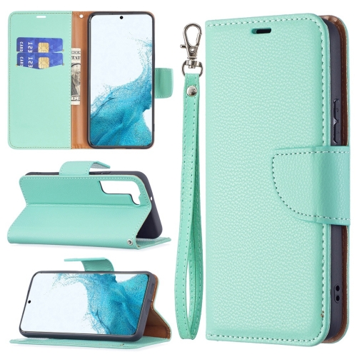 

For Samsung Galaxy S22+ 5G Litchi Texture Pure Color Horizontal Flip Leather Phone Case with Holder & Card Slots & Wallet & Lanyard(Green)