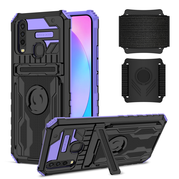 

For vivo Y17 Armor Wristband Phone Case(Purple)