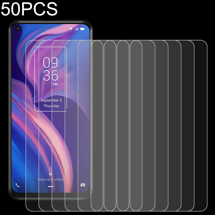 

50 PCS 0.26mm 9H 2.5D Tempered Glass Film For TCL Plex
