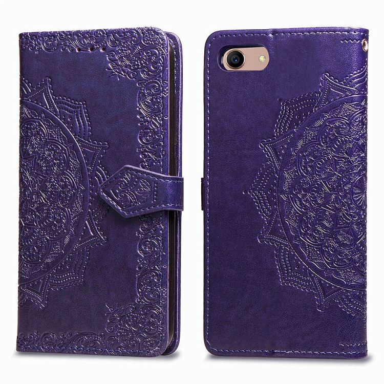 

For OPPO A3 Embossed Mandala Pattern PC + TPU Horizontal Flip Leather Case with Holder & Card Slots(Purple)