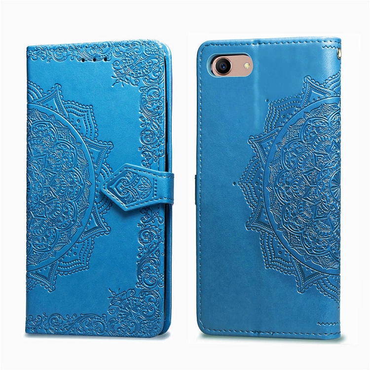 

For OPPO A3 Embossed Mandala Pattern PC + TPU Horizontal Flip Leather Case with Holder & Card Slots(Blue)