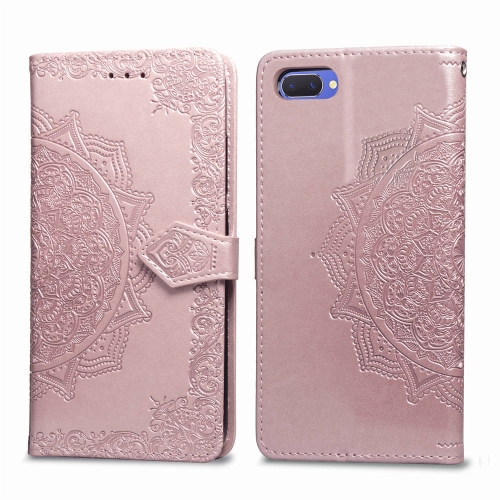 

For OPPO A5 Embossed Mandala Pattern PC + TPU Horizontal Flip Leather Case with Holder & Card Slots(Rose Gold)