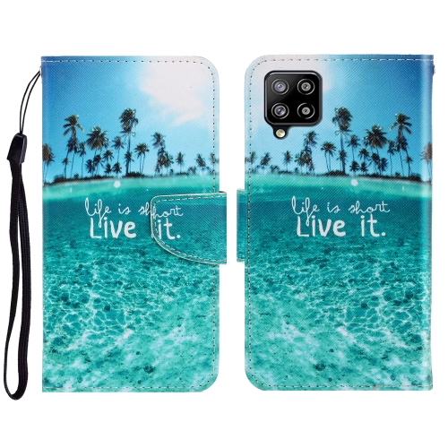 

For Sansung Galaxy A42 5G 3D Colored Drawing Horizontal Flip Leather Phone Case with Holder & Card Slots & Wallet(Coconut Tree)