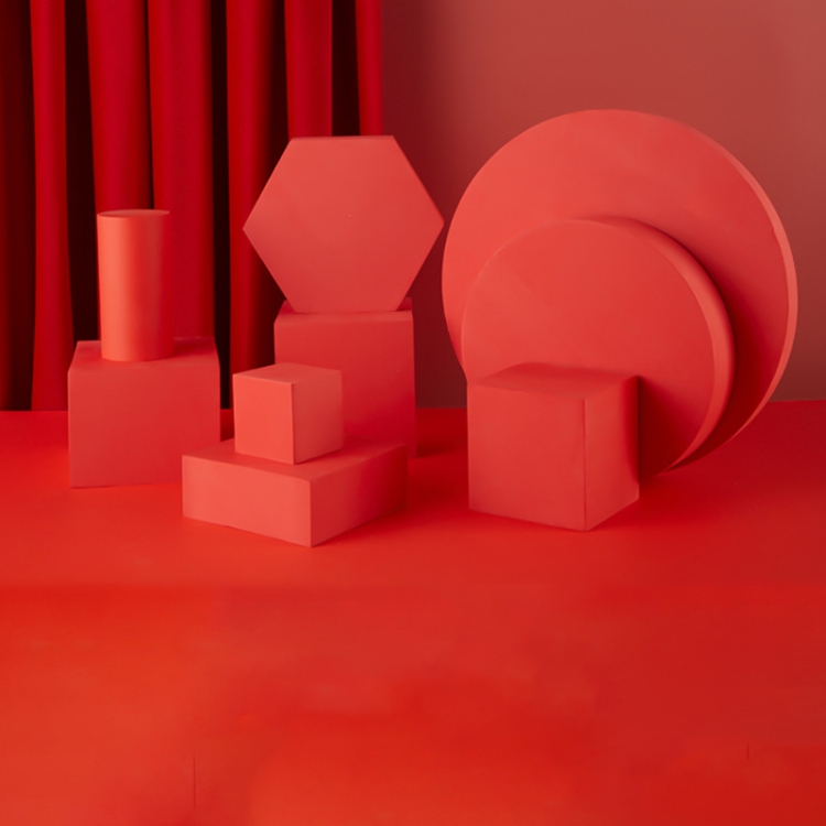 

9 in 1 Red Geometric Cube Photography Background Foam Props