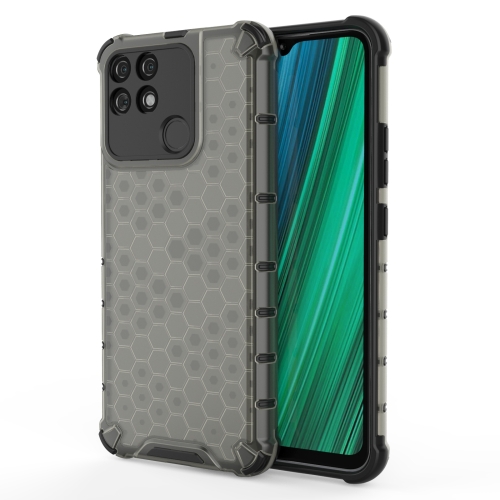 

For OPPO Realme Narzo 50A Shockproof Honeycomb PC + TPU Phone Case(Black)