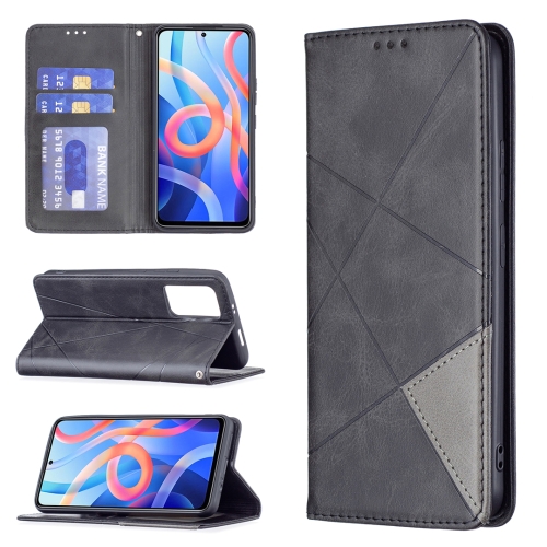 

For Xiaomi Redmi Note 11 Prismatic Invisible Magnetic Horizontal Flip Phone Leather Case with Holder & Card Slots & Photo Frame(Black)