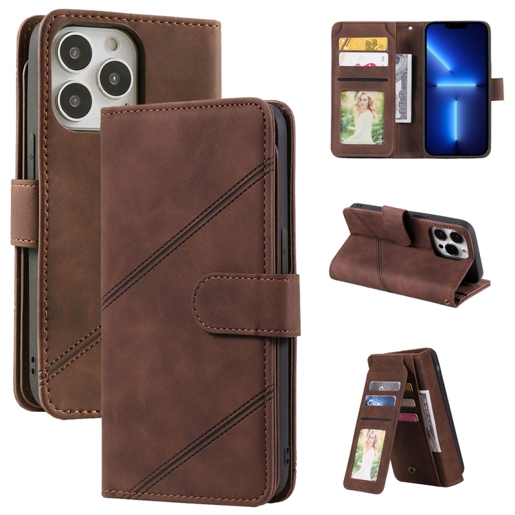 

Skin Feel Horizontal Flip Leather Phone Case For iPhone 13 Pro Max(Brown)