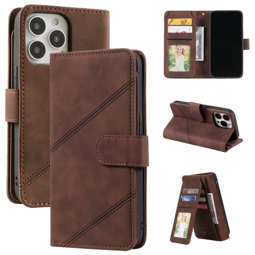 

Skin Feel Horizontal Flip Leather Phone Case For iPhone 13 Pro(Brown)