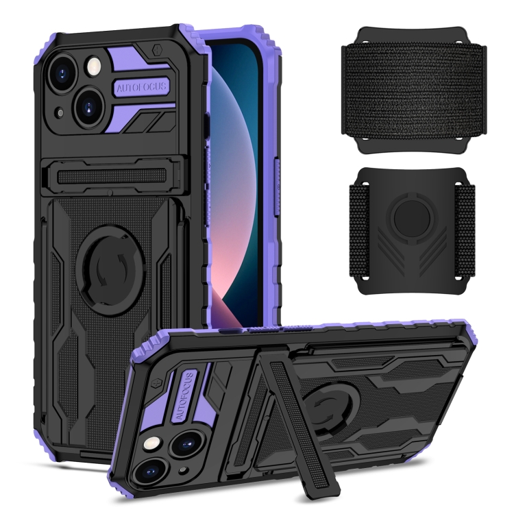 

Armor Wristband Phone Case For iPhone 13(Purple)