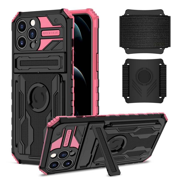 

Armor Wristband Phone Case For iPhone 13 Pro Max(Pink)