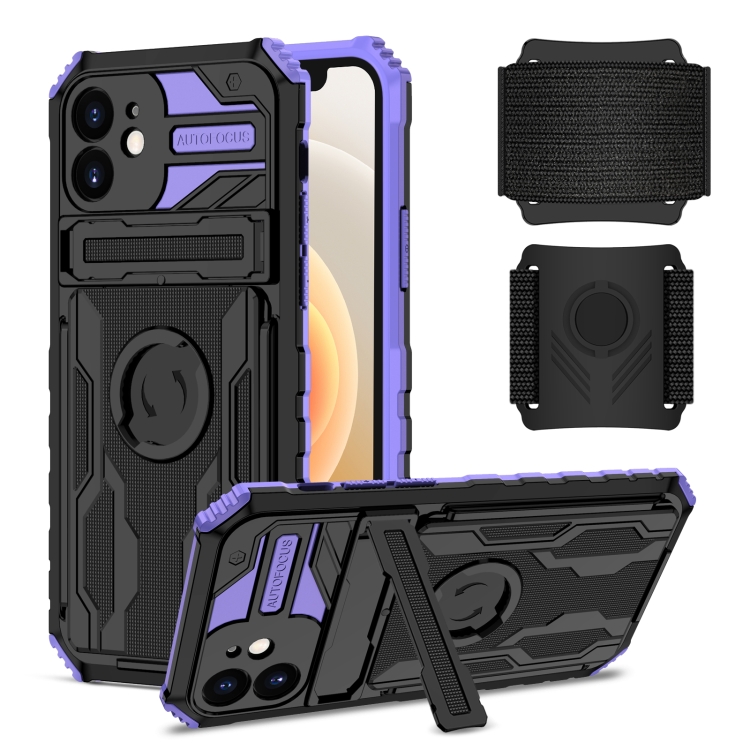 

Armor Wristband Phone Case For iPhone 12(Purple)
