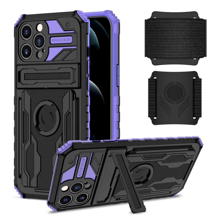 

Armor Wristband Phone Case For iPhone 12 Pro Max(Purple)