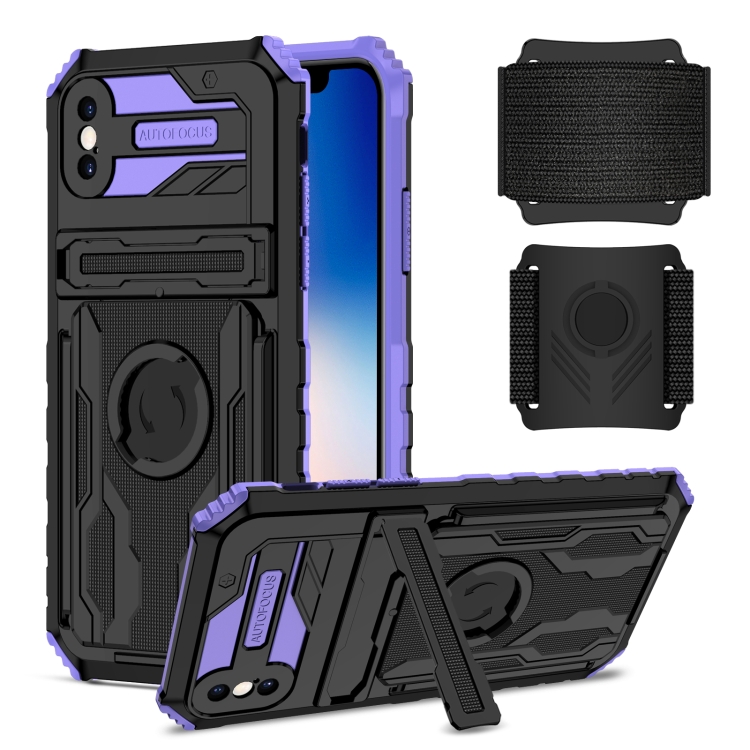 

Armor Wristband Phone Case For iPhone X / XS(Purple)