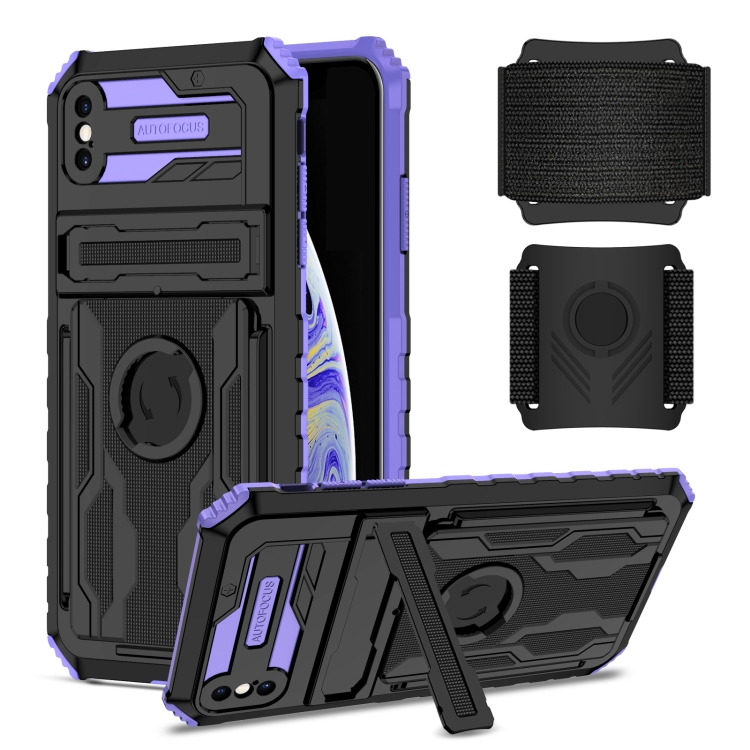 

Armor Wristband Phone Case For iPhone XS Max(Purple)