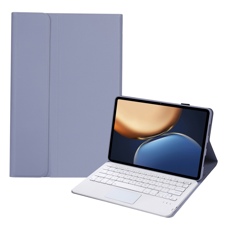 

AHV7-A Lambskin Texture Ultra-thin Bluetooth Keyboard Leather Tablet Case with Touchpad For Honor Tablet V7 Pro(Purple)