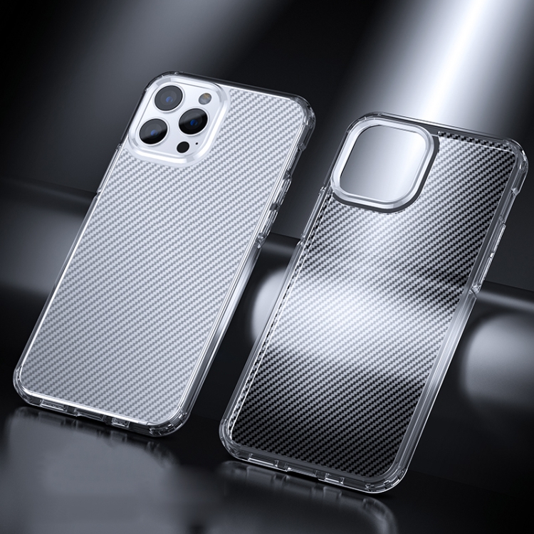 

Ice Crystal Carbon Fiber Phone Case For iPhone 13 Pro(Transparent)