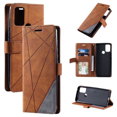 

For Motorola Moto G Stylus 2021 Skin Feel Splicing Horizontal Flip Leather Phone Case(Brown)