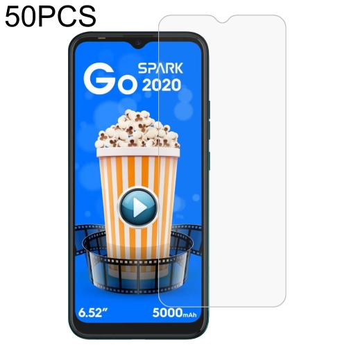 

50 PCS 0.26mm 9H 2.5D Tempered Glass Film For Tecno Spark Go 2020