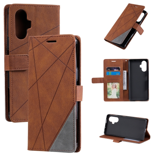 

For Xiaomi Poco F3 GT Skin Feel Splicing Horizontal Flip Leather Phone Case(Brown)