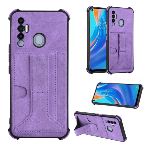

Dream Card Holder Leather Phone Case For Tecno Spark 7P(Purple)