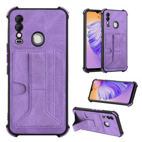 

Dream Card Holder Leather Phone Case For Tecno Spark 8(Purple)