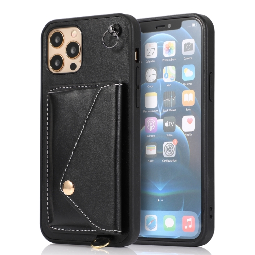 

Crossbody Wallet Card Bag Phone Case For iPhone 12 / 12 Pro(Black)