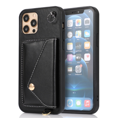 

Crossbody Wallet Card Bag Phone Case For iPhone 12 Pro Max(Black)