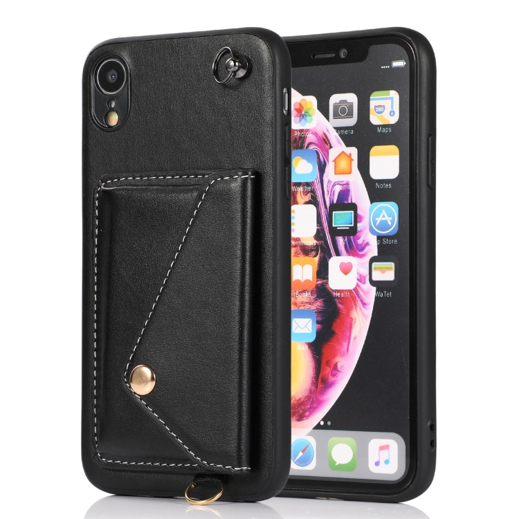 

Crossbody Wallet Card Bag Phone Case For iPhone X / XS(Black)