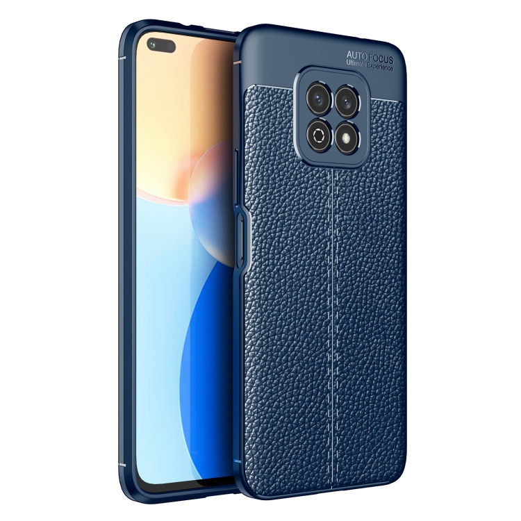 

For Honor Play 5T Youth Litchi Texture TPU Shockproof Phone Case(Blue)