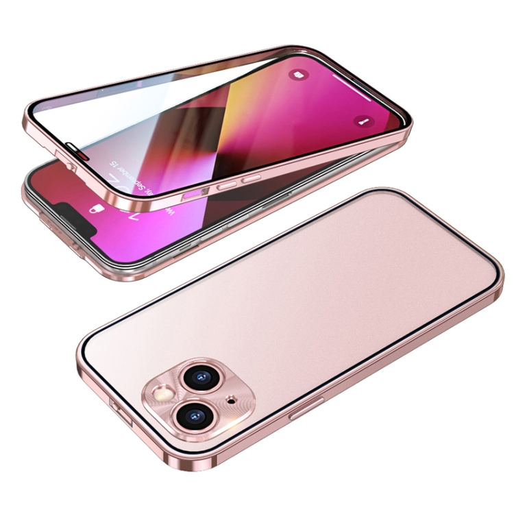 

Buckle Installation Double-sided Protective Phone Case For iPhone 13(Pink)