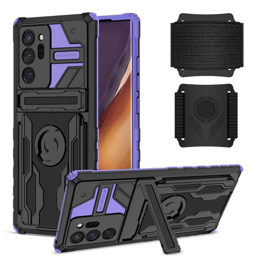 

For Samsung Galaxy Note20 Ultra Armor Wristband Phone Case(Purple)