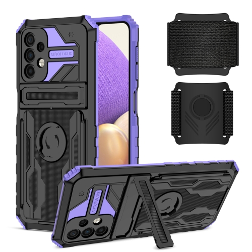 

For Samsung Galaxy A32 5G Armor Wristband Phone Case(Purple)