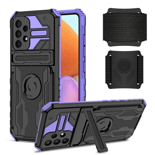 

For Samsung Galaxy A32 4G Armor Wristband Phone Case(Purple)