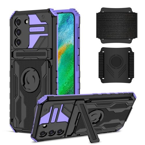 

For Samsung Galaxy S21 5G Armor Wristband Phone Case(Purple)