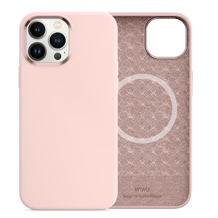 

WiWU Magsafe Magnetic Silicone Phone Case For iPhone 13(Chalk Pink)