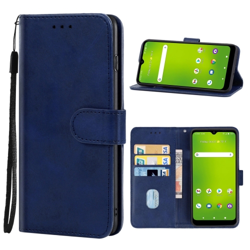 

Leather Phone Case For Cricket Icon 3(Blue)