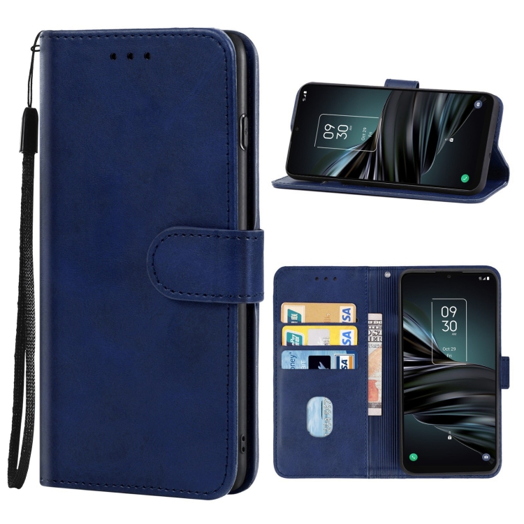 

Leather Phone Case For TCL 20XE(Blue)