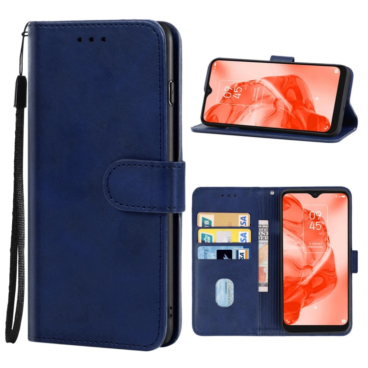 

Leather Phone Case For TCL 205(Blue)