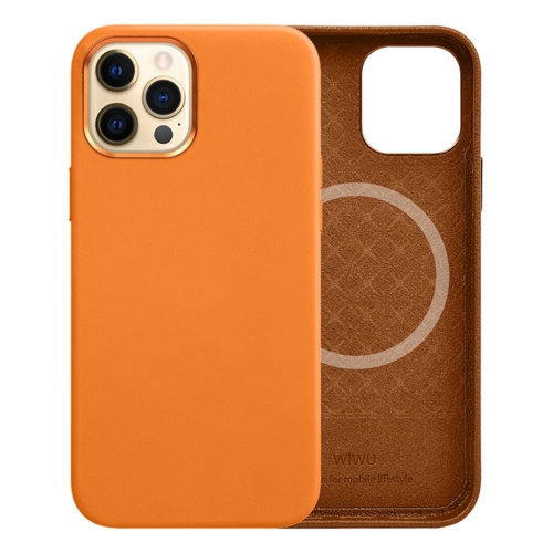 

WiWU PU Leather + Metal Magsafe Magnetic Phone Case For iPhone 13 Pro(Brown)