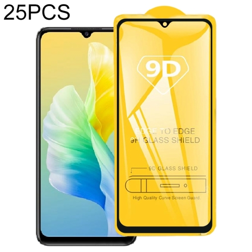 

25 PCS 9D Full Glue Screen Tempered Glass Film For vivo S10e