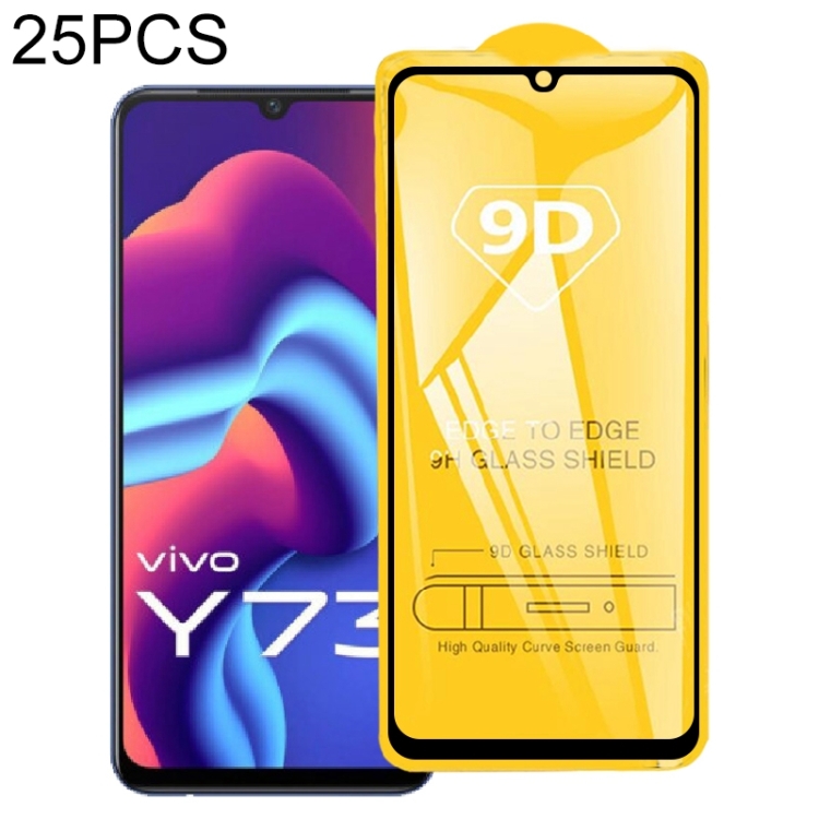 

25 PCS 9D Full Glue Screen Tempered Glass Film For vivo Y73 2021