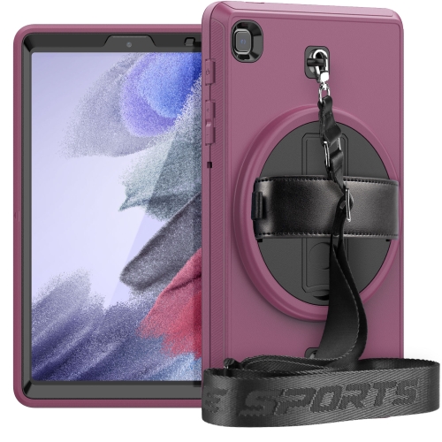 

For Samsung Galaxy Tab A7 Lite T220 / T225 Shockproof TPU + PC Tablet Case with Holder & Pen Slot & Shoulder Strap(Dark Rose Red)