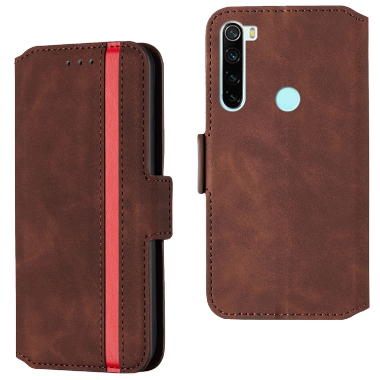 

For Xiaomi Redmi Note 8 Retro Frosted Oil Side Horizontal Flip Case with Holder & Card Slots(Wine Red)