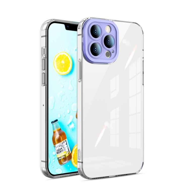 

Transparent Candy TPU Phone Case For iPhone 13 Pro(Purple)